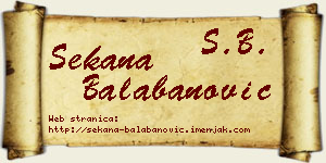 Sekana Balabanović vizit kartica